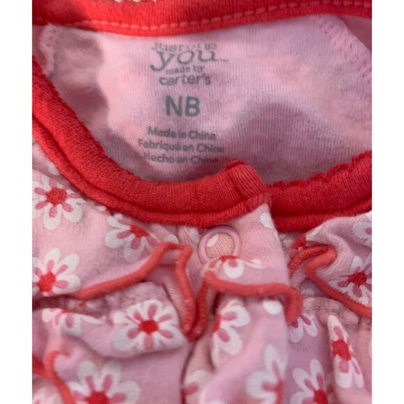 Just One You Carters Girls Infant Baby Size Newborn Pink 1 piece bodysuit sleepe - Picture 5 of 5
